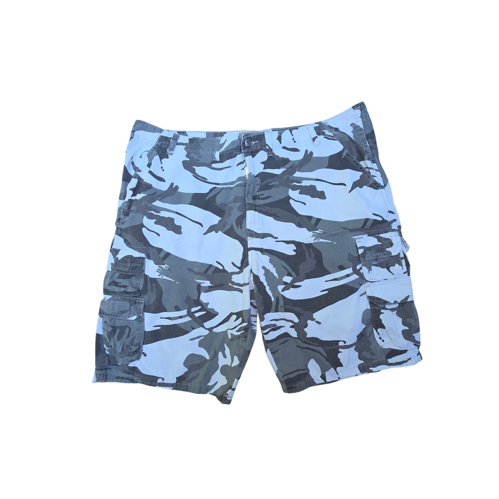 Wrangler Authentics Mens White Grey Camo Cargo Shorts 44 ZM6BSA6 Cotton Relaxed